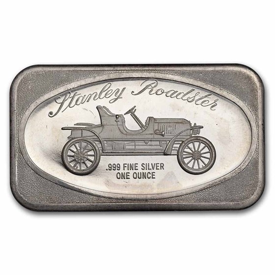 1 oz Silver Art Bar - Vintage Cars (Random Motif) 1 oz Silver Art Bar - Vintage Cars (Random Motif)