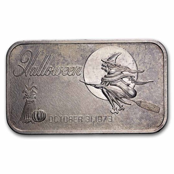 1 oz Silver Art Bar - Vintage Halloween (Random Motif)