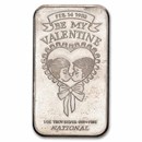 1 oz Silver Art Bar - Vintage Valentines (Random Motif)