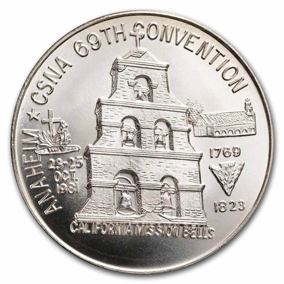 1 oz Silver Art Round - CSNA Anaheim California (Random Motif) 1 oz Silver Art Round - CSNA Anaheim California (Random Motif)