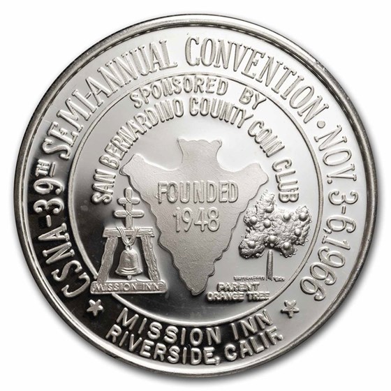 1 oz Silver Art Round - CSNA Riverside California (Random Motif) 1 oz Silver Art Round - CSNA Riverside California (Random Motif)