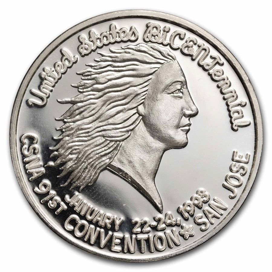 1 oz Silver Art Round - CSNA San Jose California (Random Motif)