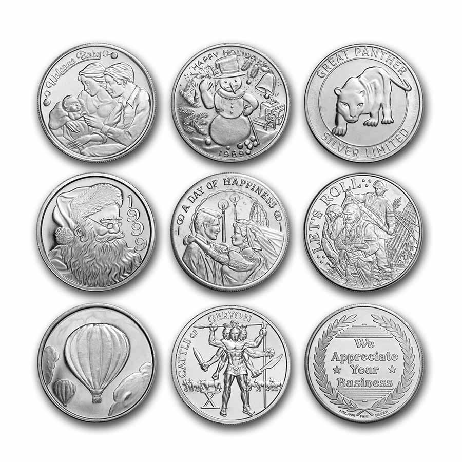 1 oz Silver Art Round - Random Vintage Design