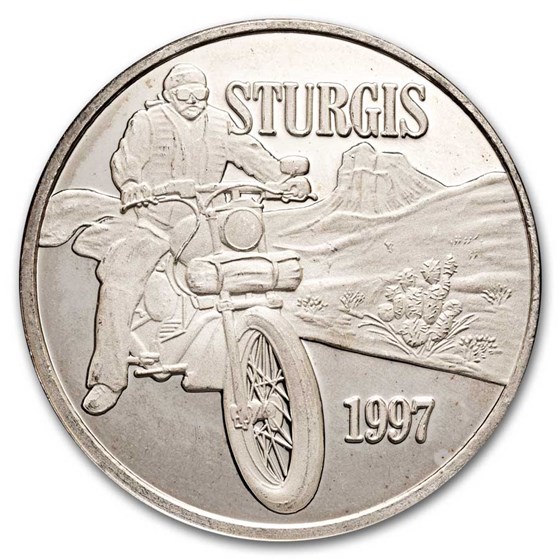 1 oz Silver Art Round - Vintage Motorcycle (Random Motif)