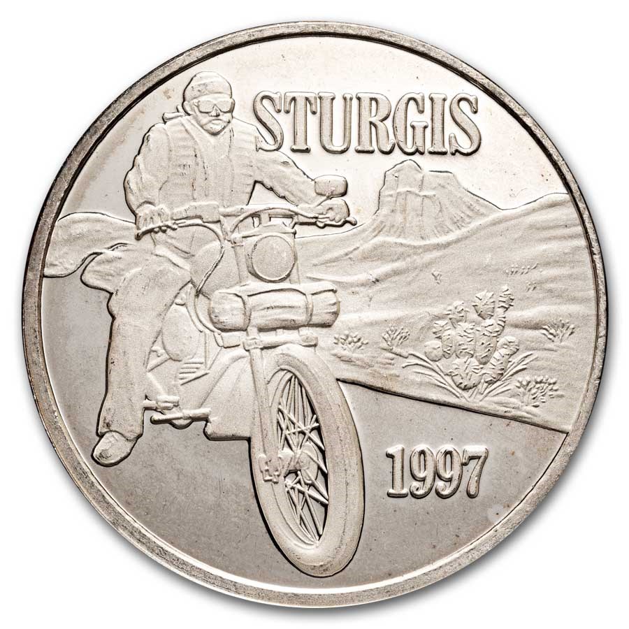 1 oz Silver Art Round - Vintage Motorcycle (Random Motif)