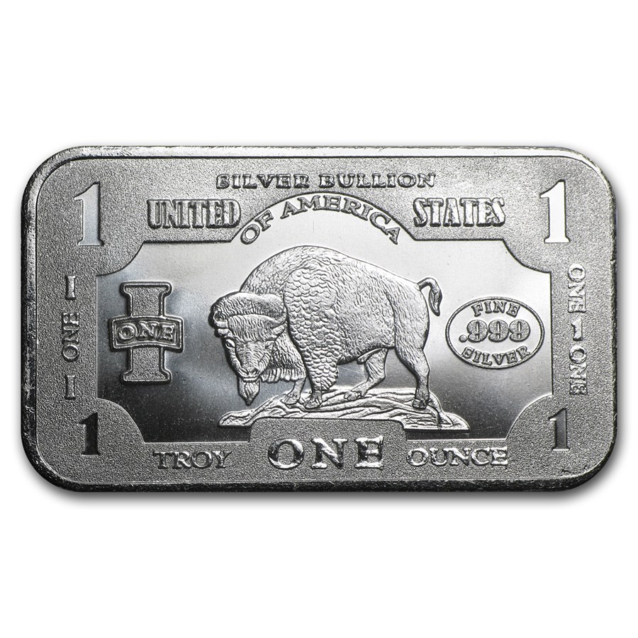 1 oz Silver Bar - 1901 $10 Bison