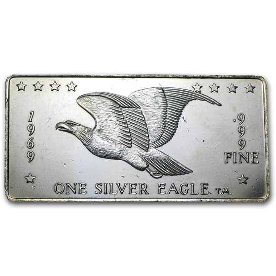 1 oz Silver Bar - 1969 Silver Eagles Nest (Hairlines) 1 oz Silver Bar - 1969 Silver Eagles Nest (Hairlines)