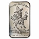 1 oz Silver Bar - 1973 Felices Navidades Letcher Mint
