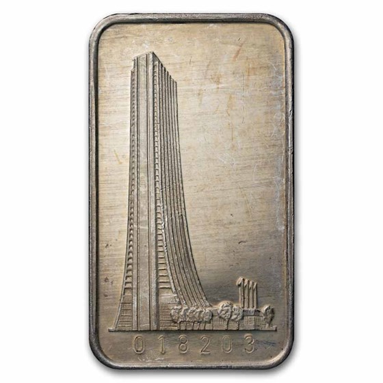 1 oz Silver Bar - 1st National Bank of Chicago (Random, Scruffy)