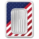 1 oz Silver Bar - American Flag Design in Stars & Stripes TEP