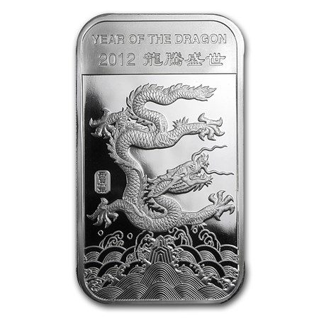 Buy 1 oz Silver Bar - APMEX (2012 Year of the Dragon) | APMEX