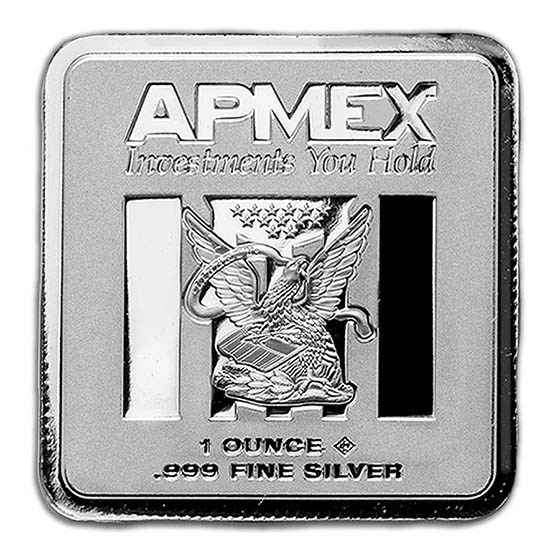 Buy 1 oz Silver Bar GeigerDesigned Square APMEX
