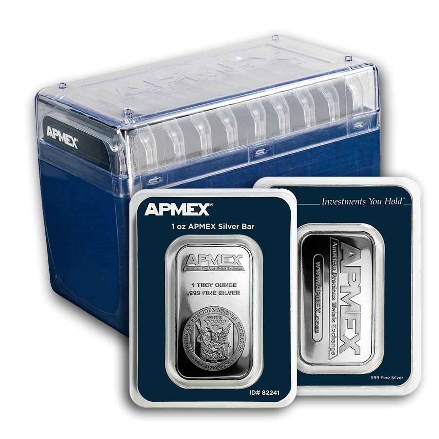 1 oz Silver Bar - APMEX (TEP) 10-Count Box