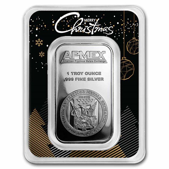 1 oz Silver Bar - APMEX (w/Christmas Trees, In TEP) 1 oz Silver Bar - APMEX (w/Christmas Trees, In TEP)