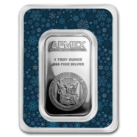 1 oz Silver Bar - APMEX (w/Snowflakes Card, In TEP) 1 oz Silver Bar - APMEX (w/Snowflakes Card, In TEP)