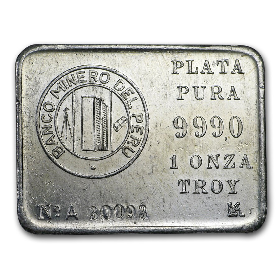 1 oz Silver Bar - Banco Minero Del Peru