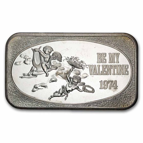 1 oz Silver Bar - Be My Valentine (U.S. Silver Corporation)