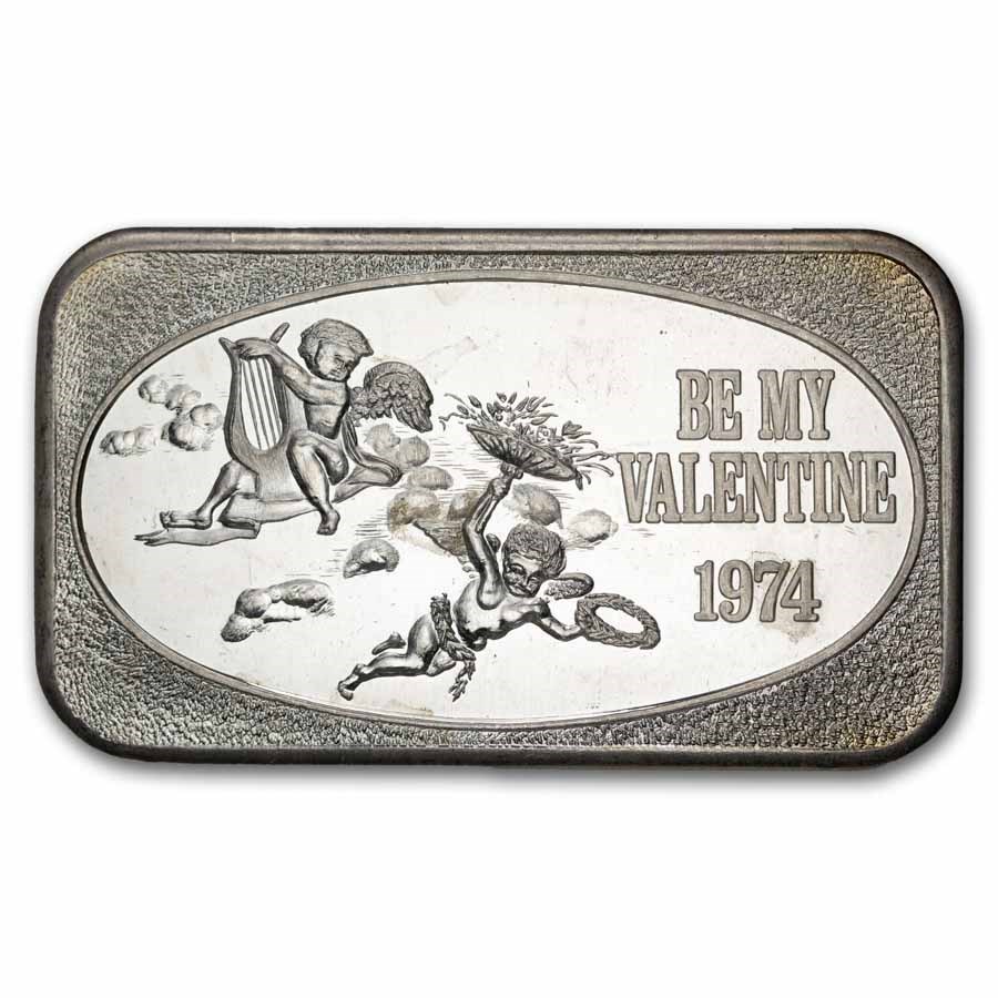 1 oz Silver Bar - Be My Valentine (U.S. Silver Corporation)