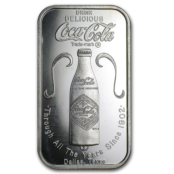 1 oz Silver Bar - Coca Cola (Dallas, Texas) 1 oz Silver Bar - Coca Cola (Dallas, Texas)