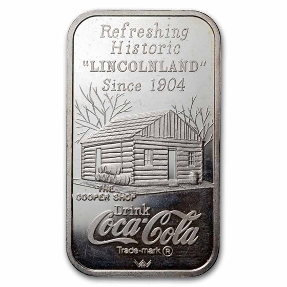 1 oz Silver Bar - Coca Cola (Petersburg, IL)