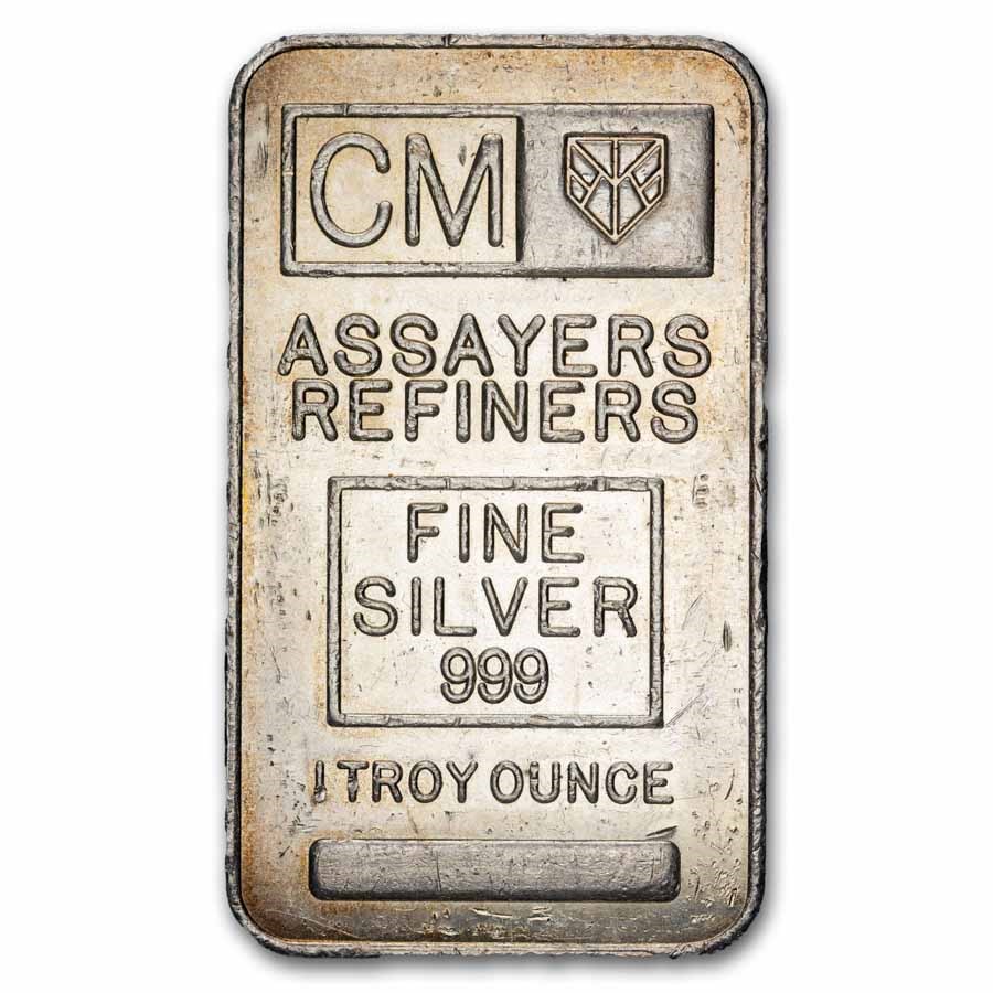 1 oz Silver Bar - Consolidated Assayers Refiners (Random Motif)