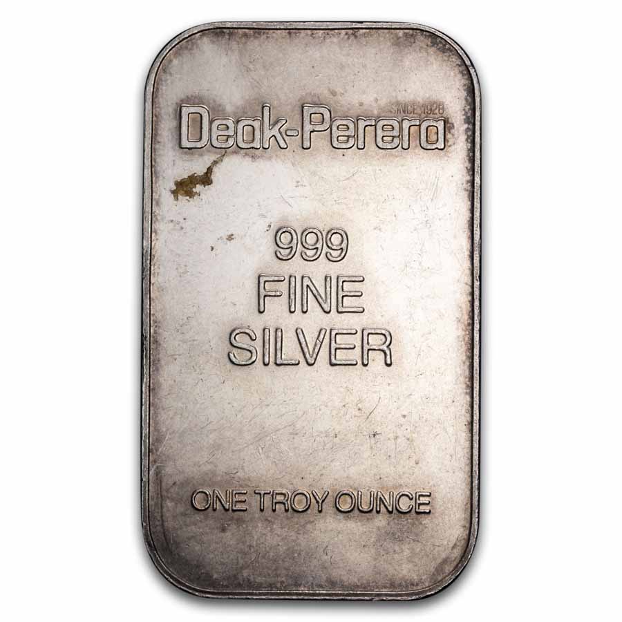 1 oz Silver Bar - Deak-Perera (Scruffy)
