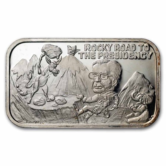 1 oz Silver Bar - E.J. Aleo & Co. Political Bars (Random Motif)