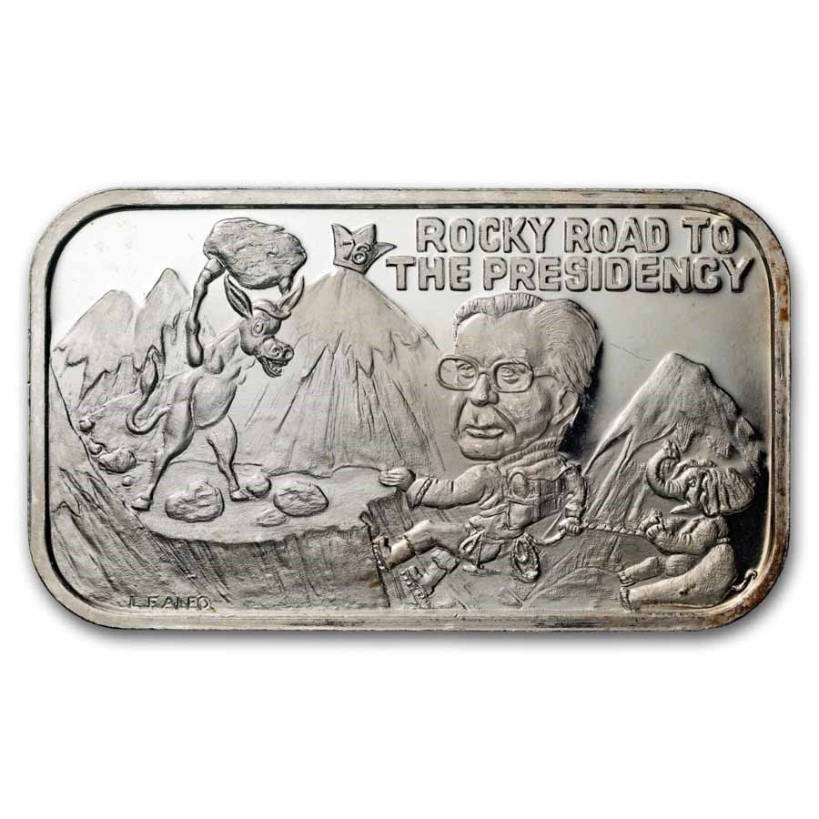 1 oz Silver Bar - E.J. Aleo & Co. Political Bars (Random Motif)