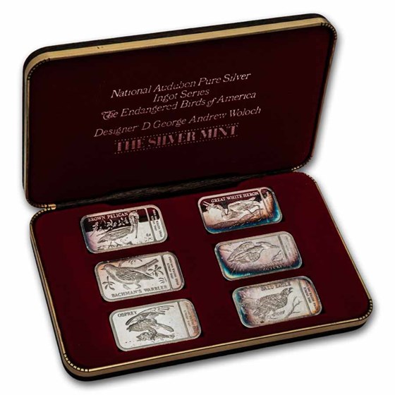 1 oz Silver Bar - Endangered Birds of America Set (Silver Mint)