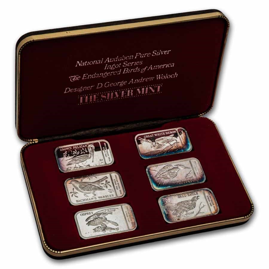 1 oz Silver Bar - Endangered Birds of America Set (Silver Mint)
