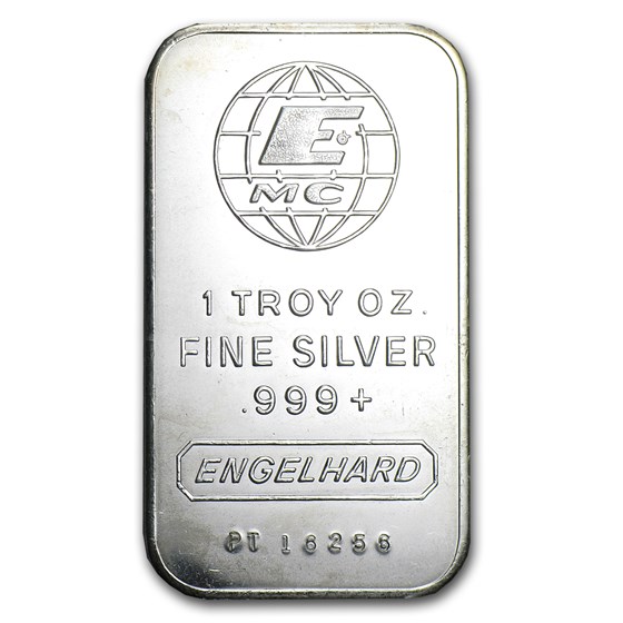 1 oz Silver Bar - Engelhard (Tall-E Logo) 1 oz Silver Bar - Engelhard (Tall-E Logo)