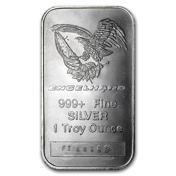 1 oz Silver Bar - Engelhard (Tall-Eagle Design) 1 oz Silver Bar - Engelhard (Tall-Eagle Design)