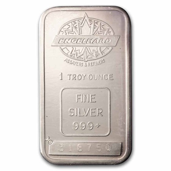 1 oz Silver Bar - Engelhard (Tall/Maple/Smooth/Sealed) 1 oz Silver Bar - Engelhard (Tall/Maple/Smooth/Sealed)