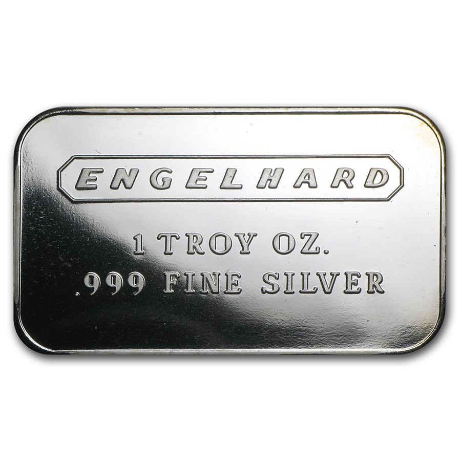 1 oz Silver Bar - Engelhard (Wide, No Serial #, Pebble Reverse)
