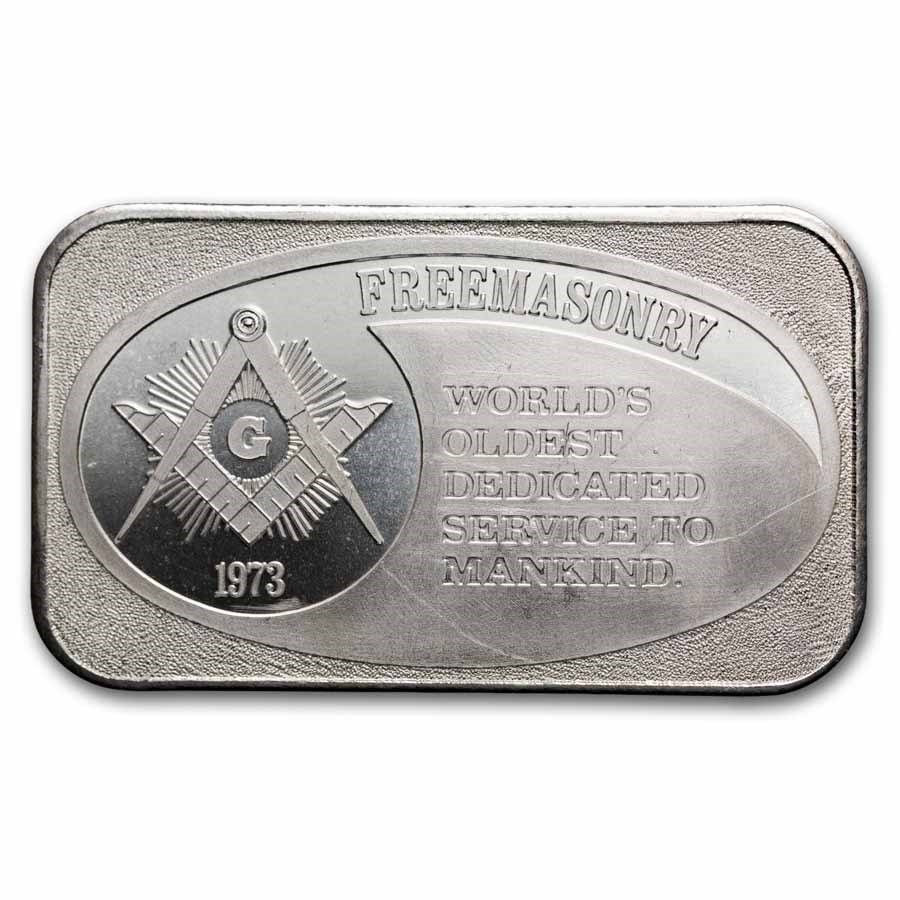 1 oz Silver Bar - FREEMASONRY (1973)