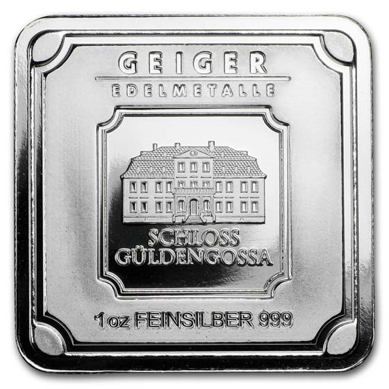 1 oz Silver Bar - Geiger Edelmetalle (Original Square Series)