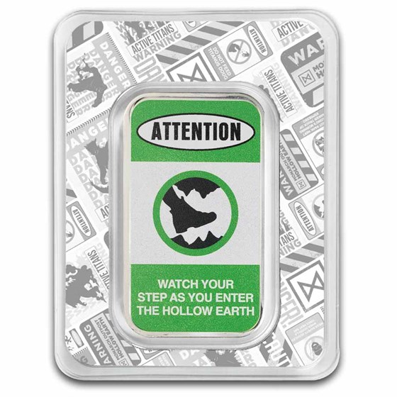 1 oz Silver Bar - Godzilla x Kong - "ATTENTION" Colorized