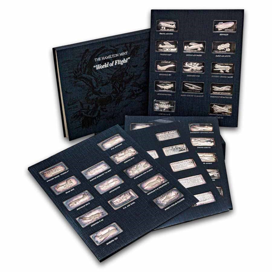 1 oz Silver Bar - Hamilton Mint 50-Piece Set (World of Flight)