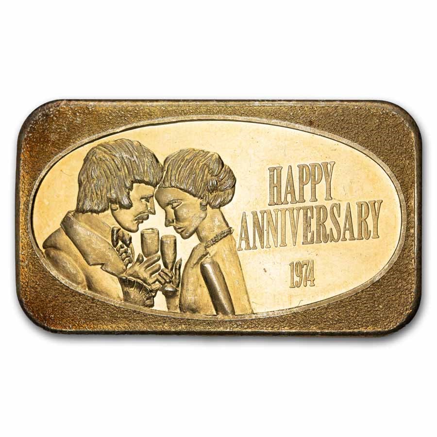 1 oz Silver Bar - Happy Anniversary (U.S. Silver Corporation)