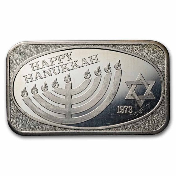 1 oz Silver Bar - Happy Hanukkah (U.S. Silver Corporation)