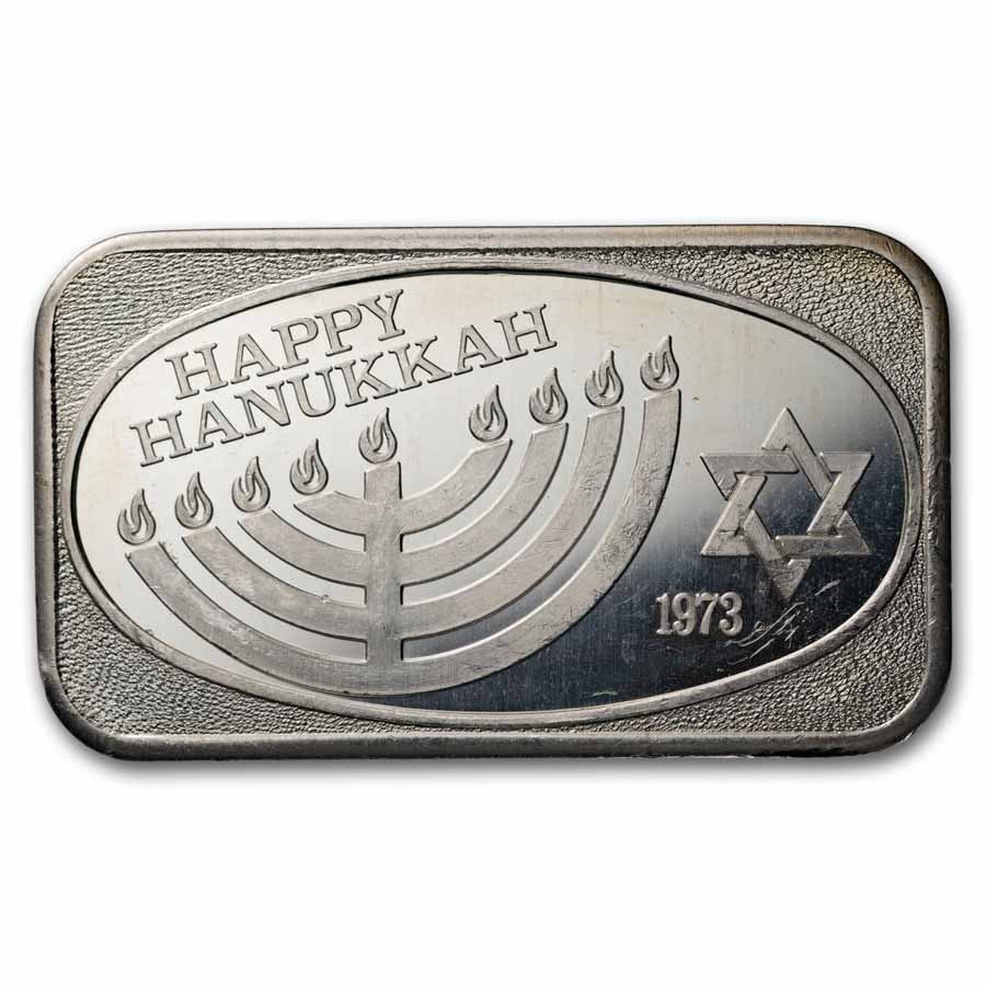 1 oz Silver Bar - Happy Hanukkah (U.S. Silver Corporation)