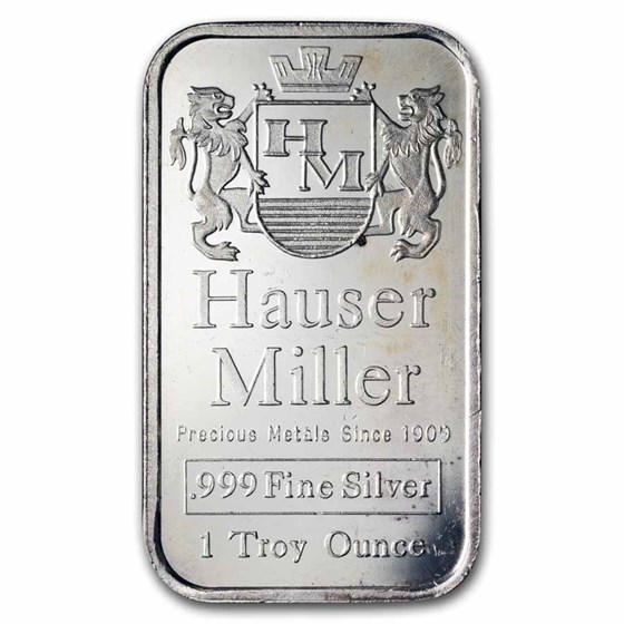 1 oz Silver Bar - Hauser & Miller 1 oz Silver Bar - Hauser & Miller