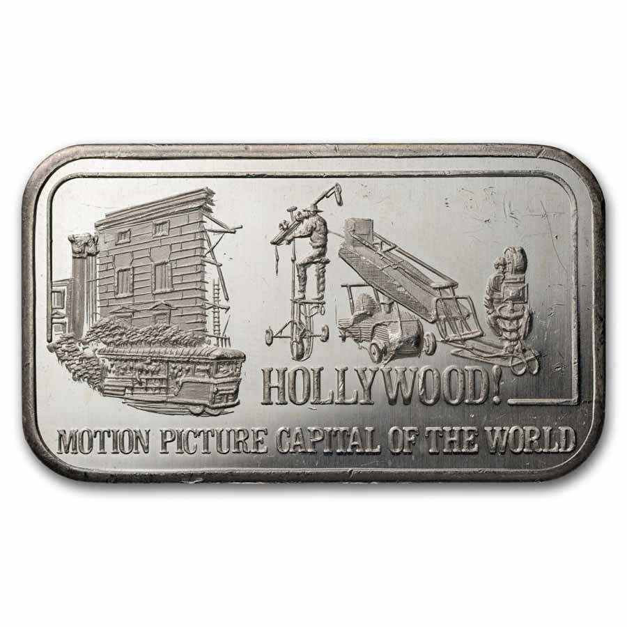 1 oz Silver Bar - Hollywood (U.S. Silver Corporation/Mark IV)