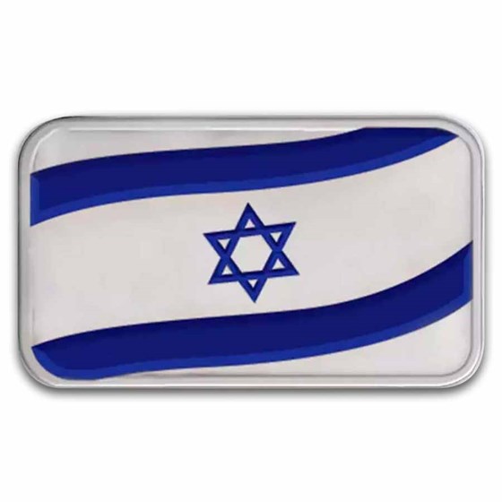 1 oz Silver Bar - Holy Land Mint "Am Israel Chai" Colorized Bar