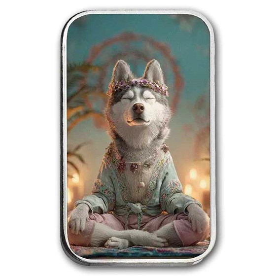 1 oz Silver Bar - Holy Land Mint Human Dogs- Sol Colorized