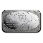1 oz Silver Bar - Israel 25th Anniversary (U.S. Corporation)