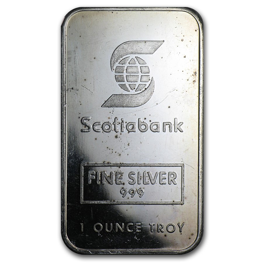 1 oz Silver Bar - Johnson Matthey (Made for Scotiabank)