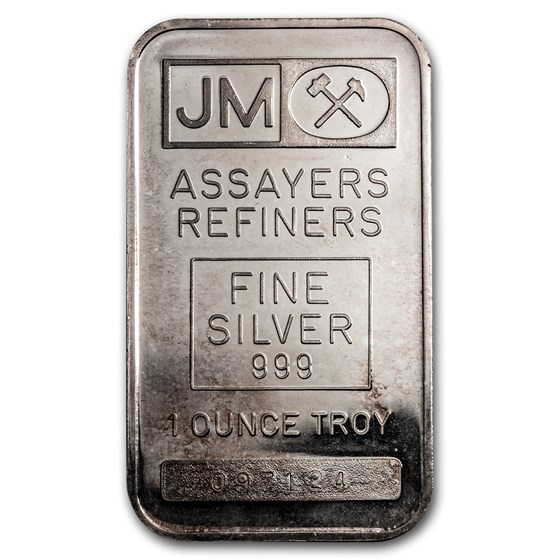 1 oz Silver Bar - Johnson Matthey (Plain Back) 1 oz Silver Bar - Johnson Matthey (Plain Back)