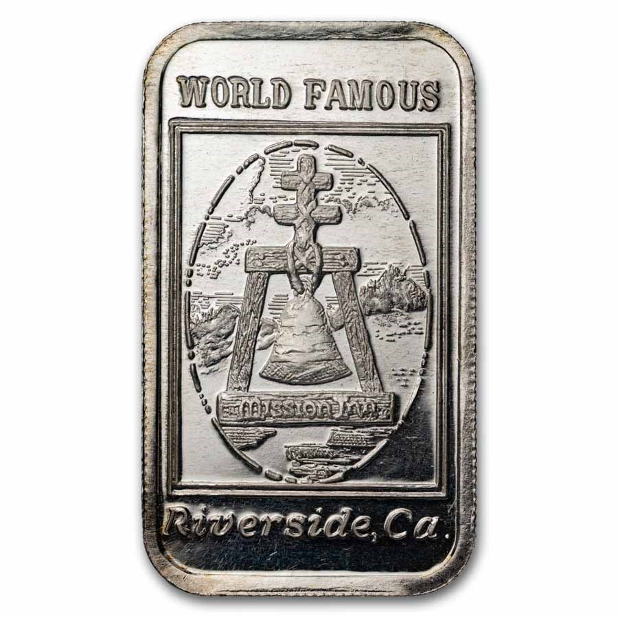 1 oz Silver Bar - Mission Inn Riverside CA (Golden State Mint)