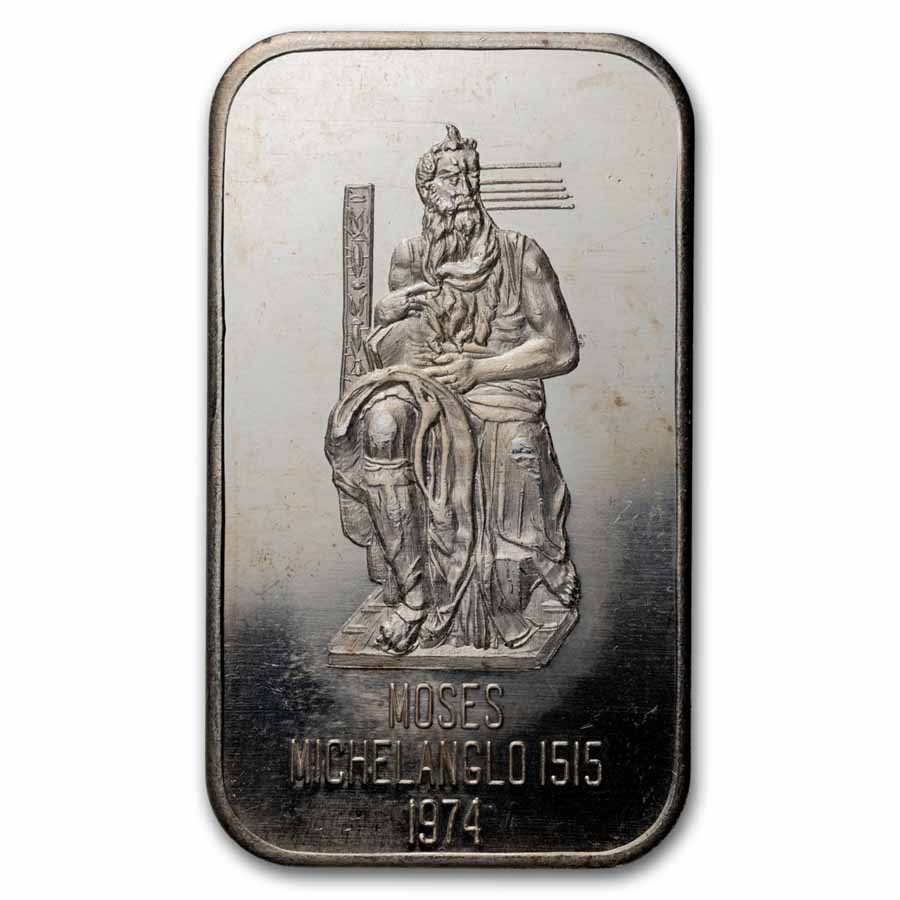 1 oz Silver Bar - Moses Michelanglo (U.S. Silver Corporation)